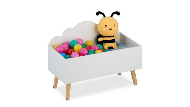 Relaxdays Kindertruhe Wolken-Design Bild 2