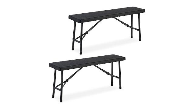 Relaxdays Bierbank 2er Set Holzoptik Bild 2