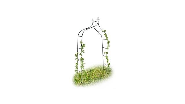 Relaxdays Rosenbogen geschwungen mit Spitze Metall Bild 2