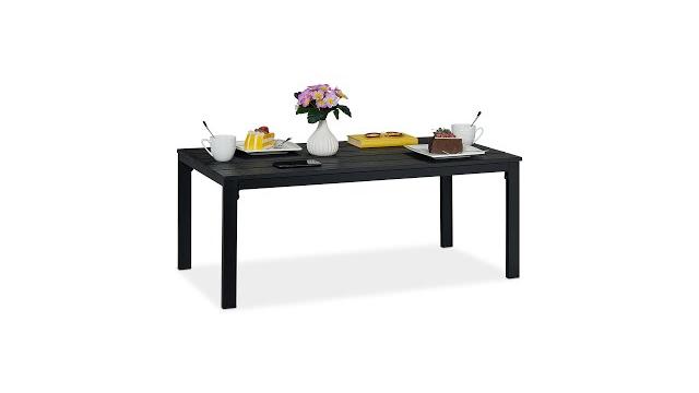 Relaxdays Rechteckiger Gartentisch Holzoptik Bild 2
