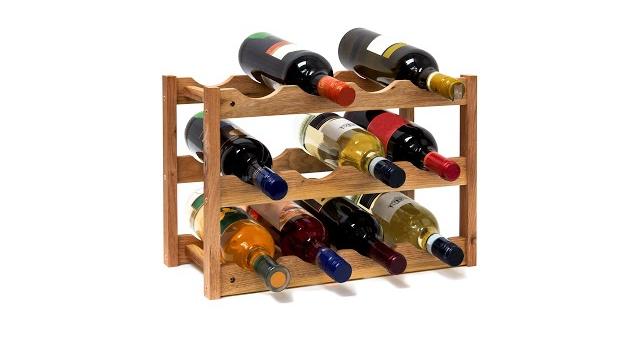 Relaxdays Weinregal klein Walnuss Bild 2