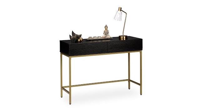 Relaxdays Konsolentisch Gold Schwarz Bild 2