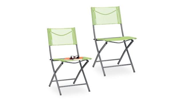 Relaxdays Klappbarer Gartenstuhl 2er Set grün Bild 2