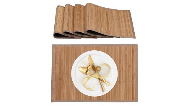 Relaxdays Tischset 4er Set Bambus Bild 2