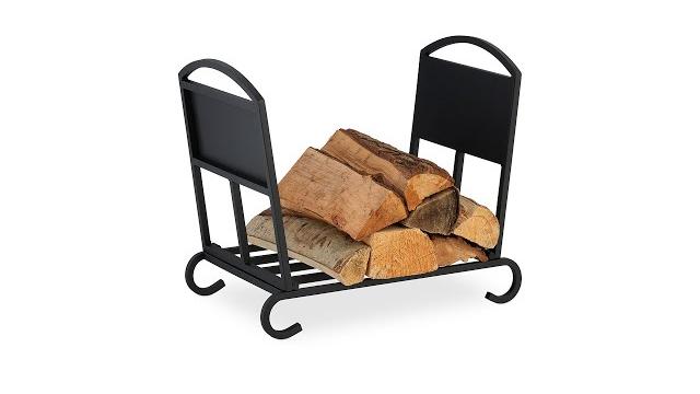 Relaxdays Klappbarer Kaminholzkorb aus Metall Bild 2