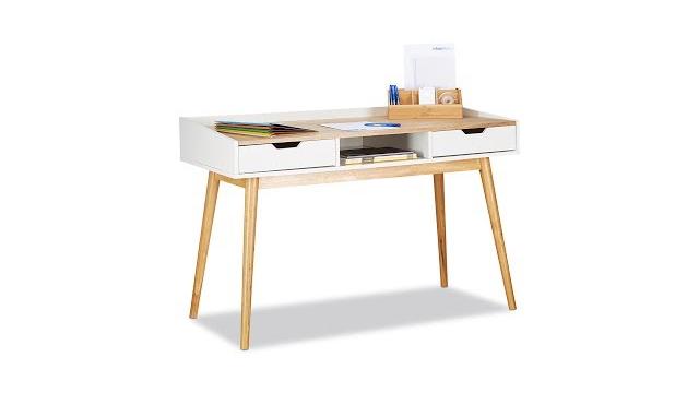 Relaxdays Schreibtisch 2 Schubladen Bild 6